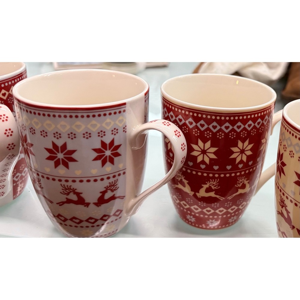 Aynsley Fair Isle Mug Set – Set of 6 Holiday Christmas Mugs with Original Box - Picture 11 of 11